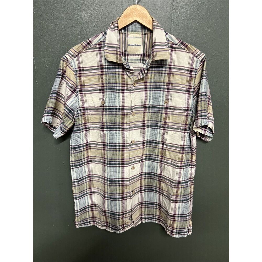 Tommy Bahama Original Fit Men’s Medium Silk Cotton Shirt Short Sleeve Button Up